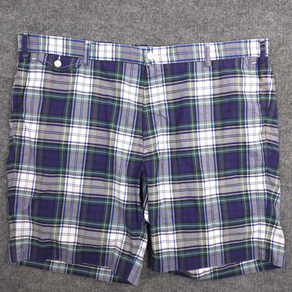 Polo Ralph Lauren Shorts Mens 40 Tartan Plaid Chino Slim GI Fit Coin Pocket